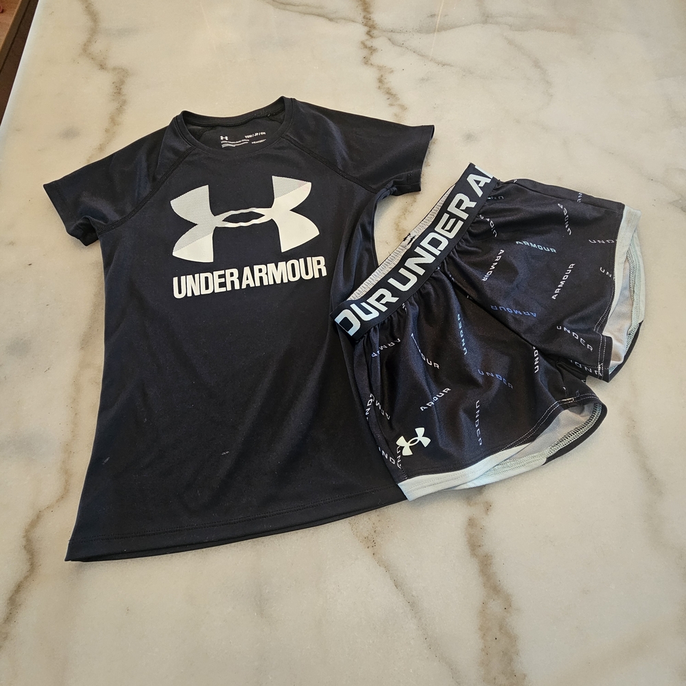 Under Armour Black T-Shirt and Shorts Set